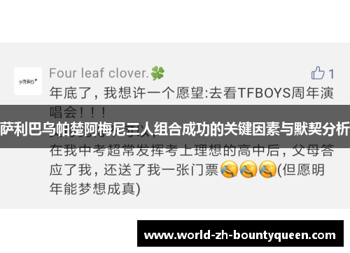 萨利巴乌帕楚阿梅尼三人组合成功的关键因素与默契分析