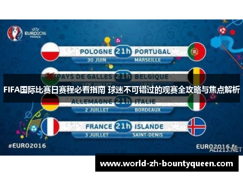 FIFA国际比赛日赛程必看指南 球迷不可错过的观赛全攻略与焦点解析