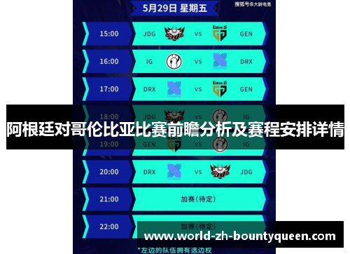 阿根廷对哥伦比亚比赛前瞻分析及赛程安排详情